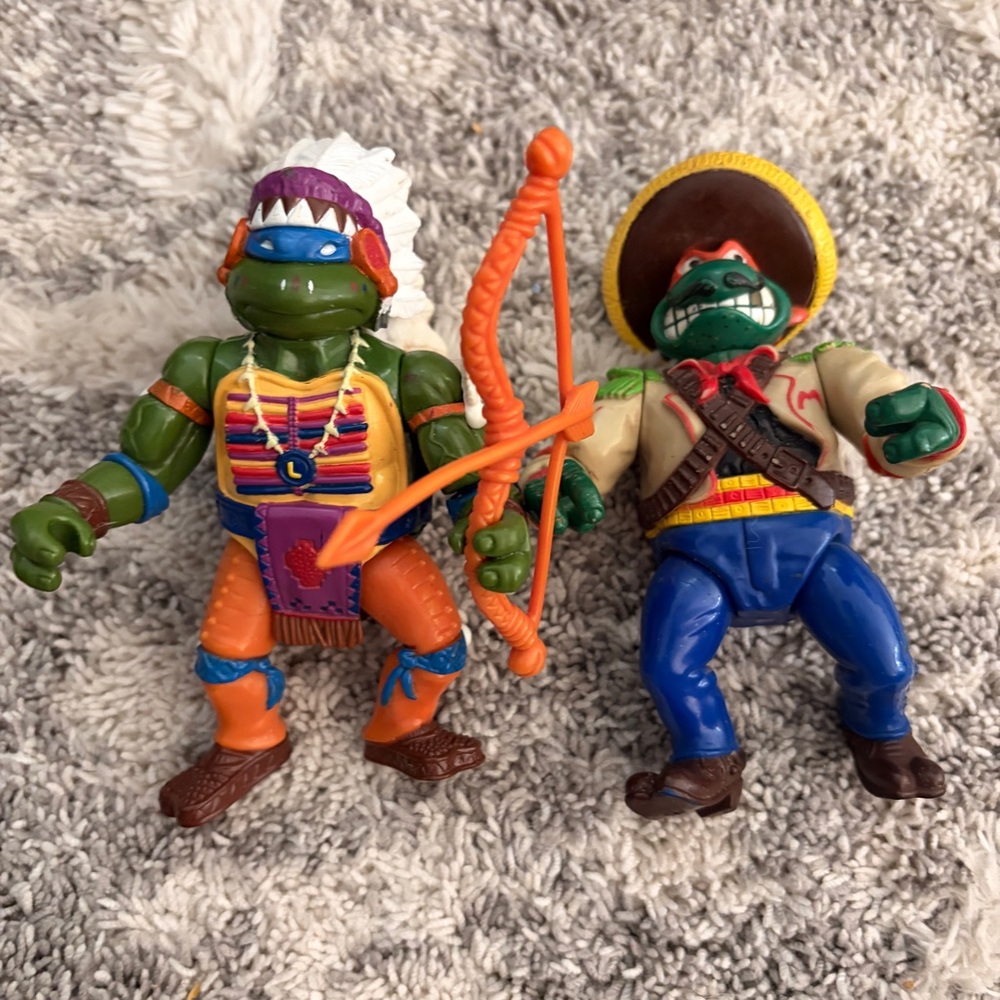 retro Wacky Wild West Ninja Turtle Action Figures Set